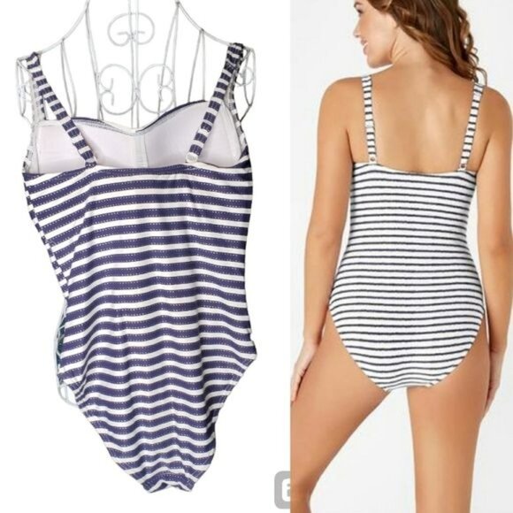 Niptuck Joanne Sorrento Stripe One Piece Swimsuit Size 4 - Picture 2 of 9